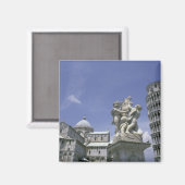 ヨーロッパ、イタリア、ピサ、ピサの斜塔 マグネット (正面/裏面)