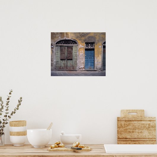 ヨーロッパ、イタリア、ルッカ。この古い扉は付け加えている ポスター (キッチン)