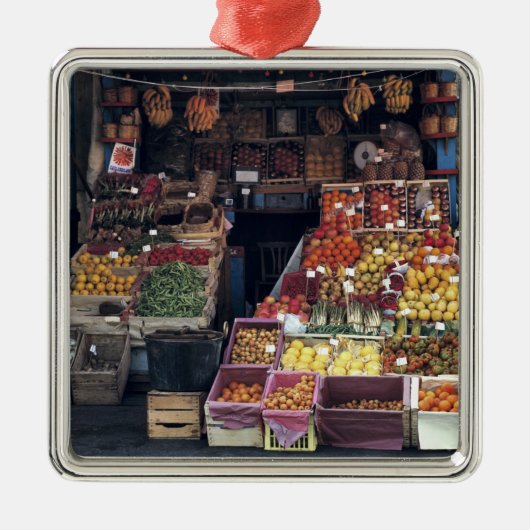 ヨーロッパ、イタリア、ヴェネツィア。果カラフル物 メタルオーナメント (正面)