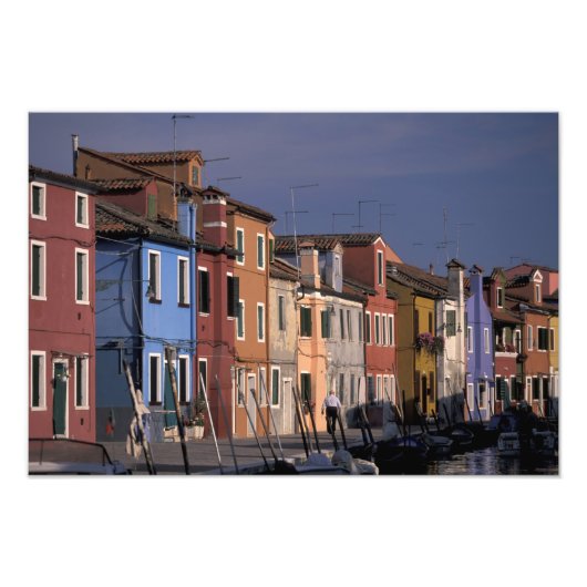 ヨーロッパ、イタリア、ヴェネツィア 色とりどりの家々 フォトプリント            (正面)