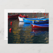 ヨーロッパ、イタリア、Cinque Terry、Vernazzaのボート ポストカード (正面/裏面)