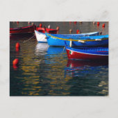 ヨーロッパ、イタリア、Cinque Terry、Vernazzaのボート ポストカード (正面)