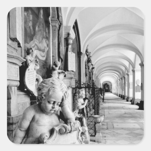 ヨーロッパ、オーストリア、ザルツブルグ。ケルビムと記念碑2 スクエアシール (正面)