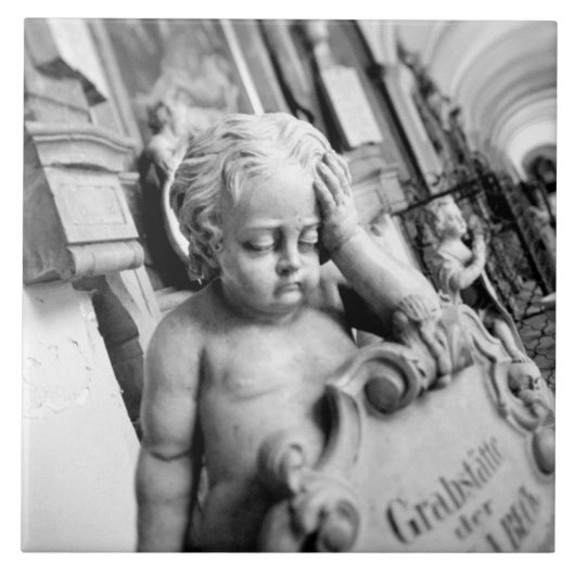 ヨーロッパ、オーストリア、ザルツブルグ。ケルビムと記念碑3 タイル (正面)