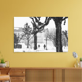 ヨーロッパ、オーストリア、ザルツブルグ。冬 キャンバスプリント (インサイチュ (リビング))