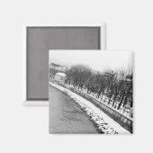 ヨーロッパ、オーストリア、ザルツブルグ。川の岸 マグネット (正面/裏面)