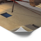 ヨーロッパ、ギリシャ、ミコノス。レインボー付き風車 ポスター (角)