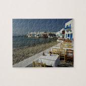 ヨーロッパ、ギリシャ、ミコノス。海辺の景色 ジグソーパズル (横)