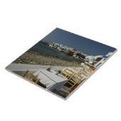 ヨーロッパ、ギリシャ、ミコノス。海辺の景色 タイル (側面)