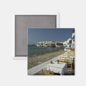 ヨーロッパ、ギリシャ、ミコノス。海辺の景色 マグネット (正面/裏面)