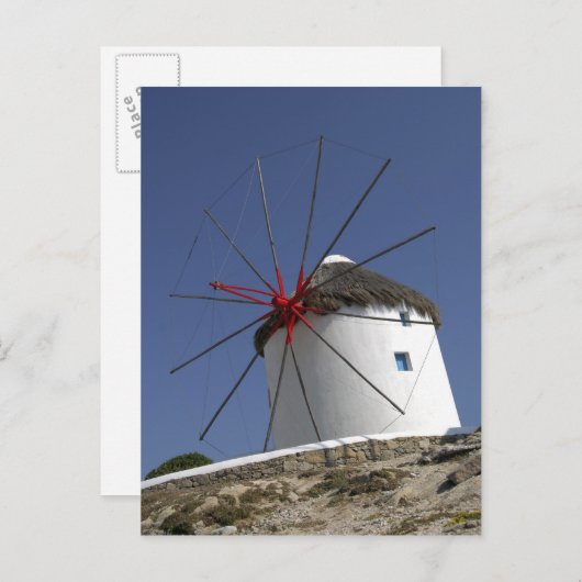 ヨーロッパ、ギリシャ、ミコノス。3 ポストカード (正面/裏面)