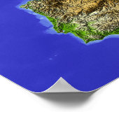 ヨーロッパ、シェーディングされたレリーフ、 浮き彫りマップ ポスター (角)