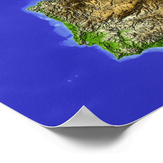 ヨーロッパ、シェーディングされたレリーフ、 浮き彫りマップ ポスター (角)