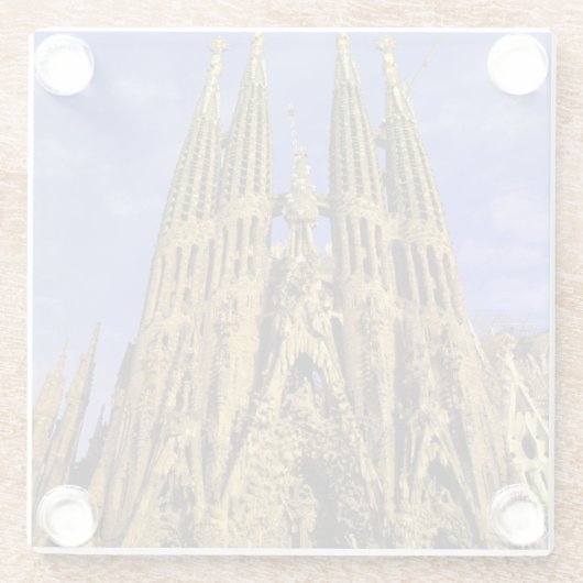 ヨーロッパ、スペイン、バルセロナ、サグラダ·ファミリア ガラスコースター (裏面)