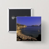 ヨーロッパ、スペイン、バレアリクス、イビサ、カラドホルト 缶バッジ (正面&裏面)