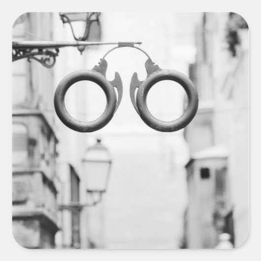 ヨーロッパ、スペイン、マヨルカ。眼鏡屋の看板 スクエアシール (正面)