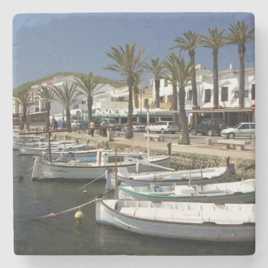 ヨーロッパ、スペイン、ミノルカ(通称メノルカ)。 魚釣り ストーンコースター (正面)