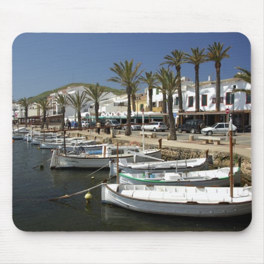ヨーロッパ、スペイン、ミノルカ(通称メノルカ)。 魚釣り マウスパッド (正面)