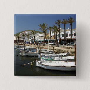 ヨーロッパ、スペイン、ミノルカ(通称メノルカ)。 魚釣り 缶バッジ