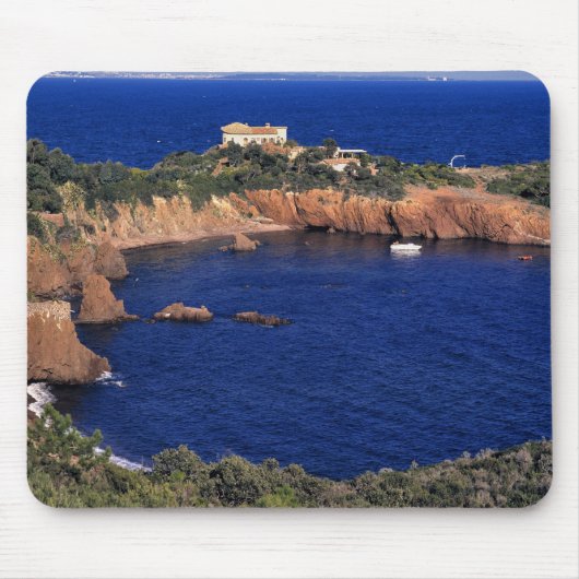 ヨーロッパ、フランス、テオール·シュル·メル。瓦葺き マウスパッド (正面)