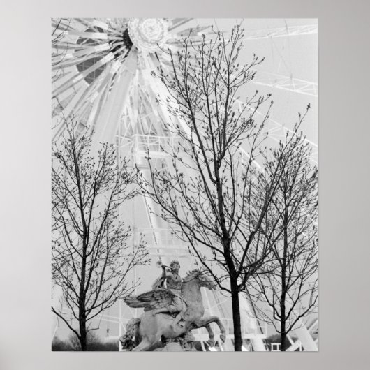 ヨーロッパ、フランス、パリ。像と観覧車 ポスター (正面)