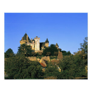 ヨーロッパ, フランス, モンフォルテ. 中世の城 フォトプリント           