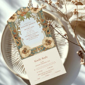 ヨーロッパ ヴィクトリアン フローラル アートヌーボー ウェディング オールインワン招待状