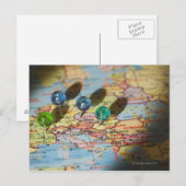 ヨーロッパ，世界地図 ポストカード (正面/裏面)