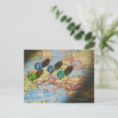 ヨーロッパ，世界地図 ポストカード (スタンド正面)