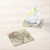 ヨーロッパ、北アフリカおよび東南アジアの地図 スクエアペーパーコースター (インサイチュ)