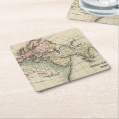 ヨーロッパ、北アフリカおよび東南アジアの地図 スクエアペーパーコースター (アングル)