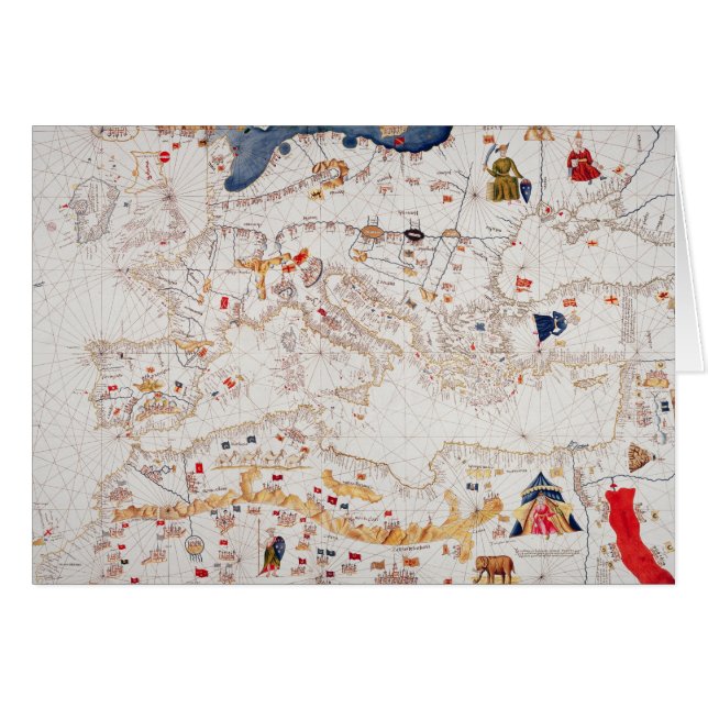 ヨーロッパ、北アフリカのカタロニアの地図のコピー (正面横)