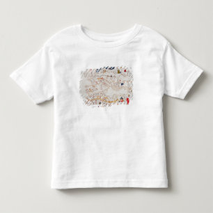 ヨーロッパ、北アフリカのカタロニアの地図のコピー トドラーTシャツ