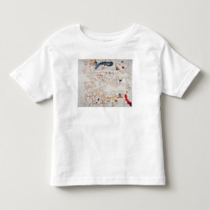 ヨーロッパ、北アフリカのカタロニアの地図のコピー トドラーTシャツ