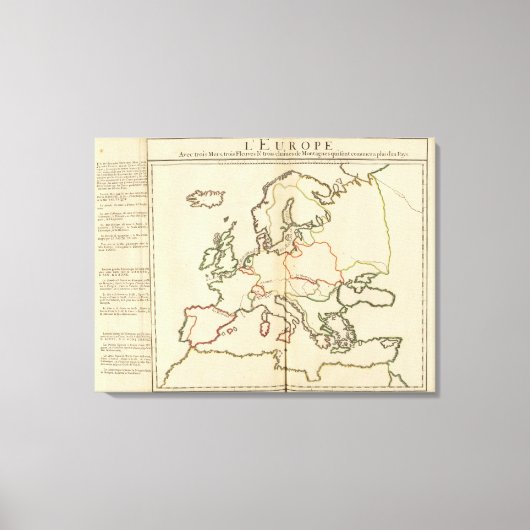 ヨーロッパ、山と川 キャンバスプリント (正面)