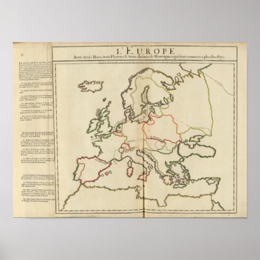 ヨーロッパ、山と川 ポスター (正面)
