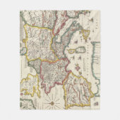 ヨーロッパ(1657年)のヴィンテージの地図 フリースブランケット (正面)