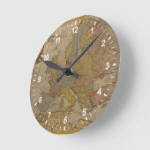 ヨーロッパ| 1700年の地図 ラウンド壁時計 (傾斜)