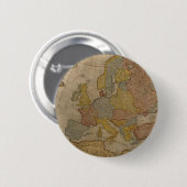 ヨーロッパ| 1700年の地図 缶バッジ (正面&裏面)