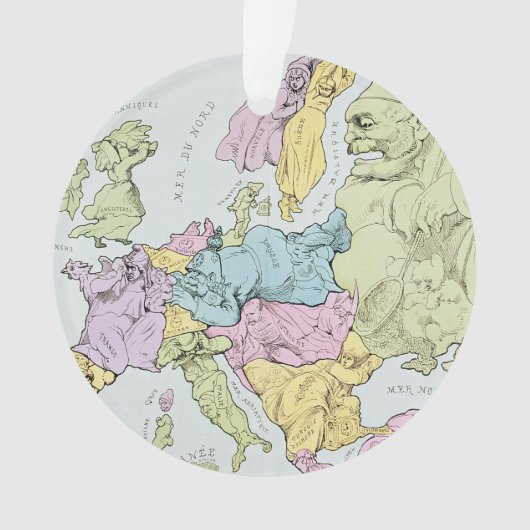 ヨーロッパ| 1871年の風刺的な地図 オーナメント (正面)