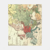 ヨーロッパ(1907年)のヴィンテージの言語地図 フリースブランケット (正面)