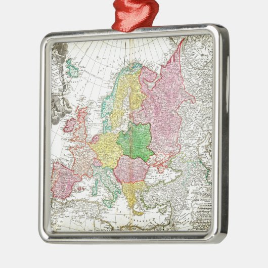 ヨーロッパGeographiの1743年のHomannの相続人のHaasの地図 メタルオーナメント (左)