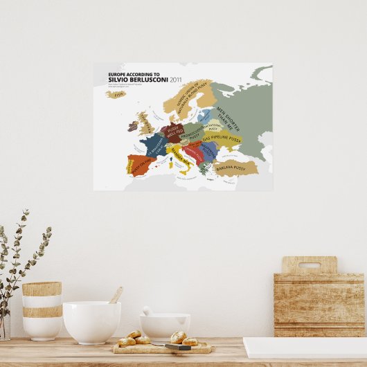 ヨーロッパSilvio Berlusconiによると ポスター (キッチン)