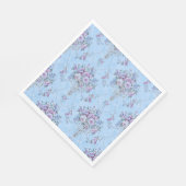 ヨーロッフランスのドブルーホワイトビクトリアンスタイルフローラ スタンダードランチョンナプキン (角)