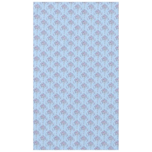 ヨーロッフランスのドブルーホワイトビクトリアンスタイルフローラ テーブルクロス (正面)