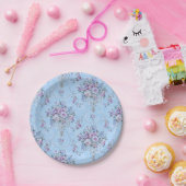 ヨーロッフランスのドブルーホワイトビクトリアンスタイルフローラ ペーパープレート (パーティー)