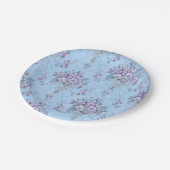 ヨーロッフランスのドブルーホワイトビクトリアンスタイルフローラ ペーパープレート (アングル)