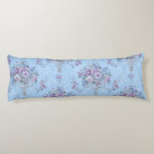 ヨーロッフランスのドブルーホワイトビクトリアンスタイルフローラ ボディピロー (裏面)