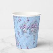 ヨーロッフランスのドブルーホワイトビクトリアンスタイルフローラ 紙コップ (右)