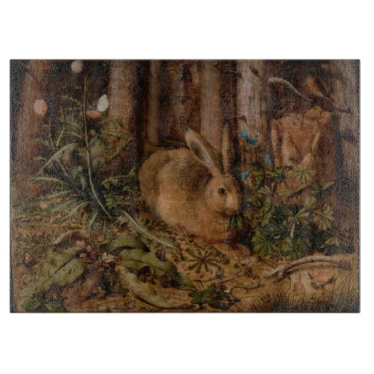 ヨーロッ絵を描パのうさぎ年ガラスカッティングB カッティングボード (正面)